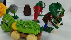Plants VS Zombies Blocks Small Cartoon Mini Building Block Peashooter SunFlower Chomper Assemble Action Model Doll Toy Plants vs Zombies 2 Video Game Character building block Toys PVZ Plants Peashooter SunFlower Anime Kid Gift Setbuilding block
