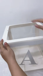A-Z DIY Transparent Balloon Box Birthday Wedding Custom Name Balloon Box Birthday Party Supplies Balloon Box decorations