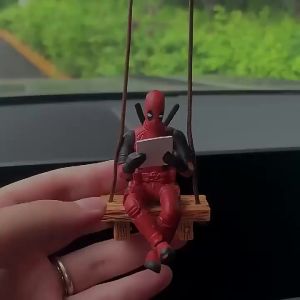 Hot Toys | NWE Marvel Deadpool Car Rearview Mirror Pendant Reading Deadpool Car Pendant Mini Model Toy Action Figure New Hot Christmas Gift