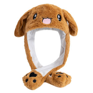 New Style Cute Ear Moving Up Cap Women Girls Funny Hat Rabbits Style Ears Plush Winter Lovely Hat ﻿
