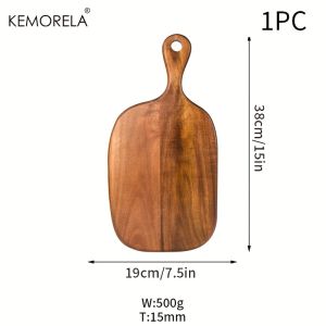 Wooden Cutting Board with Handle Food-Safe for Meat Fish Cheese Fruits Pizza for Home Restaurant Use Elegant Kitchenware