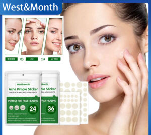 West Month Pimple Acne Patches Hydrocolloid Acne Patch for Healing Acne Dot Skin Treatment Acne Pimple Patches Hydrocolloid Stickers Pimples Removal Facial Skin Care
