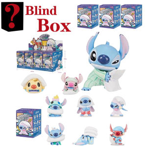 Disney | Stitch Nighttime Bath Relax Time Series Blind Box Kawaii Action Figure Room Decoration Cartoon Toy Model Surprise Souvenir Gift
