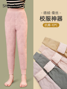 Thickened Silk Cotton Pants for School Uniform Childrens Winter Warm Trousers Inner Wear for Boys And Girls