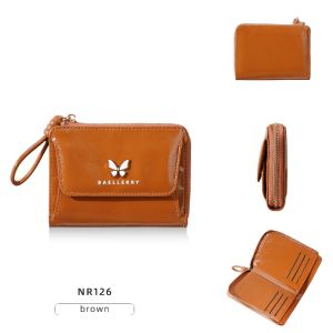 Ví Nữ Baellerry Thời Trang Cổ Điển Chất Liệu Da PU Họa Tiết Bướm Đựng Tiền Xu Thẻ Túi Xách Mini Có Khóa Kéo