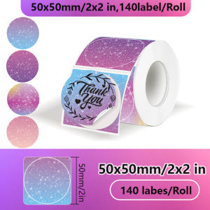 2 Roll 50x50mm Self-Adhesive Thermal Adhesive Sticker Label Roll Compatible with Phomemo M110 M220 M200 E210 P50 DETONG P1 WP952