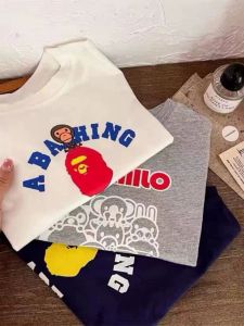 Childrens Pure Cotton Long Sleeve T-Shirt Casual Thin Base Layer Shirt for Boys And Girls Moisture Wicking round Neck Print Design