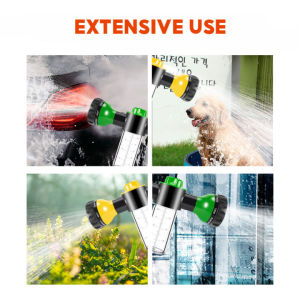 New 8 Modes Foam Sprayer Bottle Water Gunwith 4pcs with connector Multi-function 8 Sprayer Garden Hose For Car Pet Plants spray modes spray bottle nozzle with Water wax car wash