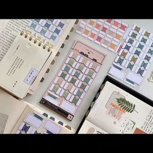 BZS Vintage Fabric Texture Bronzing Index Stickers Labels DIY Decorations Journal Diary Planner School Office Use