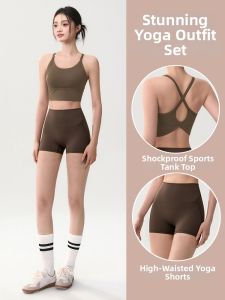 High Intensity Shockproof Sportswear Set High Waist Shorts