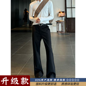 Quần Ống Rộng Màu Đen Cho Nam Mùa Hè Quần Ống Đứng Phong Cách Công Sở Thường Ngày Cạp Vừa Quần Ống Thẳng Thoáng Khí Thoải Mái