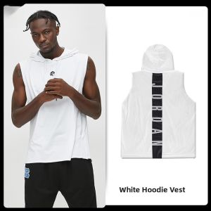 JD American Basketball Hoodie Vest Mens Fitness Sport Sleeveless Ice Silk Cotton Shoulder Cap Training Shooting Suit Jersey