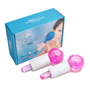 2pcs Crystal Ice Hockey Energy Face Massage Beauty Eye Massager Globes Roller Water Wave Glasses Ball Skin Care Tools