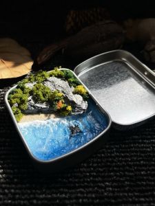 Handmade Miniature Landscape Model Decorative Ornaments Creative Gift Original Design Resin Craftwork Shallows Bay Scenic Spot