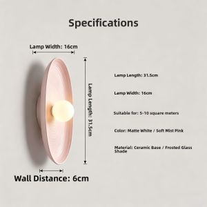 OUCHAO | Japanese Style Wabi Sabi Bedside Designer Wall Light For Bedroom Living Room Corridor Decorative Eye-Protective
