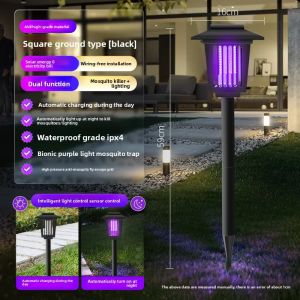 Solar Bug Zapper Outdoor Flying Insect Killer Hang or Stake in the Ground Waterproof for Indoor Outdoor Use Garden Patio Camping
