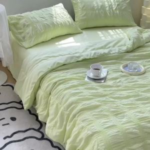 A-class mother and baby bubble gauze air conditioner with summer cooling and four piece thin summer blanket double core machine washable