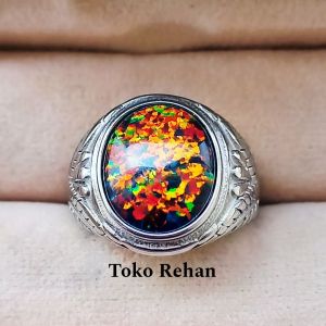 Cincin Batu Black Opal Super Top
