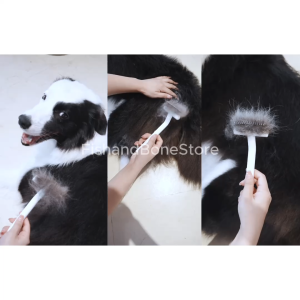 [Fish & Bone] Aumuca 2-in-1 แปรง Dematting + Deshedding หวีสางขนที่พันกัน หวีสางขนเสีย แปรงขนแมว สุนัข (ขนปานกลาง-ขนยาว)