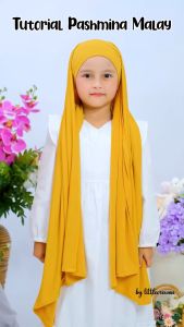 LAZADA [COD] jilbab instan / PASHMINA MALAY / 140 x 42 CM / estimasi 3-6 thn / jilbab anak / kerudung anak / hijab isntan