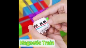 Electric Train Rechargeable Magnetic Train Diecast Toy For Magnetic Tracks Train Railway Track Toys For Children Gift