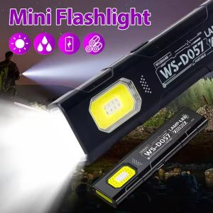 LED Flashlight TYPE-C Rechargeable Portable Magnetic Waterproof Strong Light Torches for Outdoor Camping Hiking Fishing