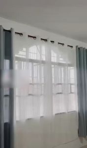STYLES ASIA 1pc Aesthetic Korean Katrina/Sheer Curtain 5/7ft with Rings for Living Room Elegant White/Cream See Through Home Curtains for Windows