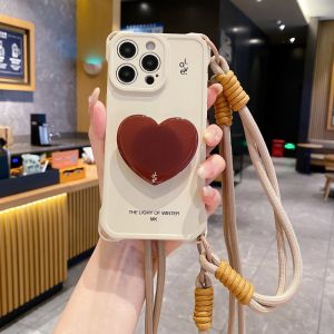 Full Cover Silicone Phone Case with Lanyard for Xiaomi Redmi Note 14Pro+ 15 14 13 12 Note 12 10 11 13 K70 K80 Anti-Fall Civi3 2 5 pro