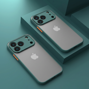 Luxury Matte Armor Clear Wireless Charge Phone Case For iPhone 11 12 13 14 15 16 17 Pro Max Air Plus Mini Shockproof Hard Cover