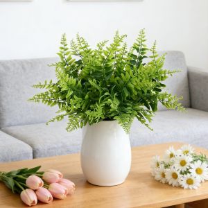 1/3pcs Artificial Plants Plastic Persian Fern Leaves Home Wedding Balcony Decora Flowers Bridal Bouquet Gift Outdoor Garden Yard