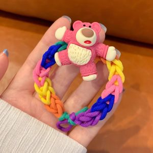 Handmade DIY Strawberry Bear Bracelet for Boyfriend Couple Friends Hair Ties Womens Style Korean out Fashion Accessories
