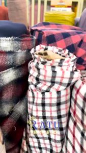 Kain Kotak-Kotak Tartan Bahan Flanel Premium