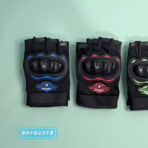 Half Finger Motorcycle Gloves Non-Slip Breathable Summer Cycling Riding Gloves Protective Gears Mesh Fabric