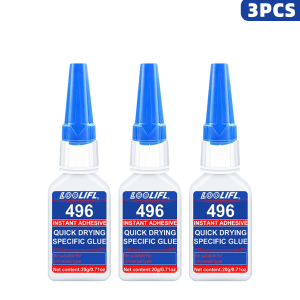LOOLIFL | LOOLIFL496 Super Glue 20g Instant Adhesive Quick Drying Universal Strong Glue for Plastic Rubber Metal Wood Crafts Repair 1-5pcs