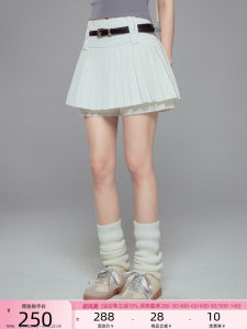 DIDDI Original Design High Waist Flared Mini Skirt with Ruffle Slimming A-Line White Pleated Skirt Elegant Commute Style