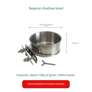 Dog Bowl Anti-Tumble Dog Food Bowl Hanging Drinking Bowl Cat Basin Cat Bowl Stainless Steel Fixed Dog Basin Hanging Cage Pet Bowl