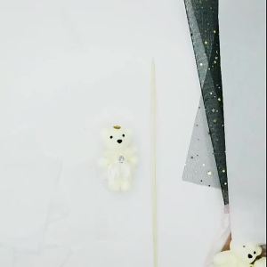 10pcs/Pack 12CM Couple Bear Flower Bouquet Dolls Mini Foam Teddy Bears Plush DIY Valentines Flower Gifts Packaging Accessor part