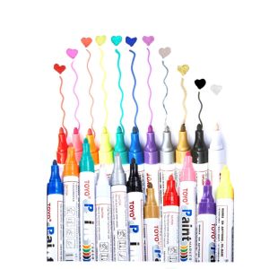 ปากกา เพ้นเขย่า พื้นกับ ปากกามาร์ค ปากกา TOYO PAINT สกรู เพ้นผสม สำหรับกระจก, เซรามิค, อะคริลิค, หิน, พลาสติก, ยาง