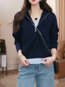 QINGNAER | Fashionable Versatile Plus Size Long Sleeve Layered Knitwear