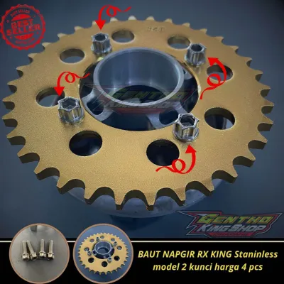 4 PCS BAUT PROBOLT NAP GIR STAINLESS 2 MODEL 2 KUNCI RX KING FIZR VEGA JUPITER ANTI KARAT