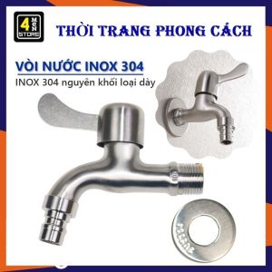 Vòi Nước INOX 304 - VÒI HỒ Tay Gạt Xả Nước Siêu Mạnh Đầu Vào D21mm - Vòi  Inox Cho Máy giặt Tăng Áp Dễ Dàng Lắp Đặt