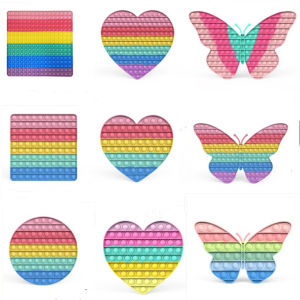 Rainbow Pop It ของเล่นขนาดใหญ่ 30 ซม.ความเครียดบรรเทาความดันบรรเทาสําหรับเด็กผู้หญิงการศึกษาสติปัญญา Quotient Development
