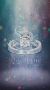 RoyStone - Cincin Wanita Moissanite Sertifikat GRA Original Lapis Emas - Classic Solitaire Ring