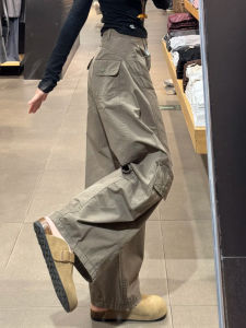 American Style High Waist Straight Leg Workwear Pants Womens Autumn New plus Size Pear Body Shape Wide Leg Casual Pants