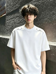 Deconstructed Patchwork Small Collar T-Shirt Short Sleeve