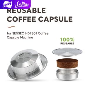i Cafilas UE2401 Viên cà phê Nespresso nén chuyển đổi bơm lại 304 thép không gỉ Tương thích với Delonghi env135 vertuoline vertuo gca1