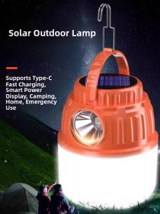 Camping Lantern Solar Outdoor Light Ultra-Long Life Battery Tent Emergency Light Charging Hanging Light Camping Barn Lantern Lighting Atmosphere