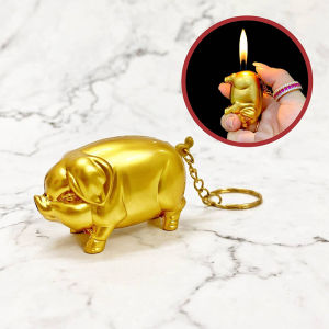 [SHOP BÁN SỈ] Bật Lửa Hình Con Heo Vàng Có Móc Khóa - Xài Gas