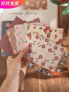 Retro Floral Heat Gold Wishing Card Folded Handwritten Message Birthday Thank You Card Lover Christmas New Year Greeting Card