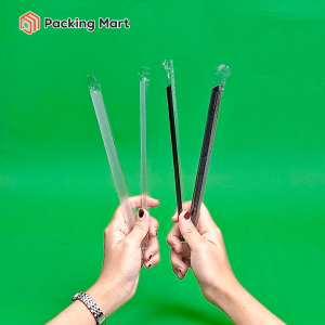 Sedotan Plastik Runcing 6 mm x 20 cm 12 mm x 21 cm Steril Bungkus Plastik